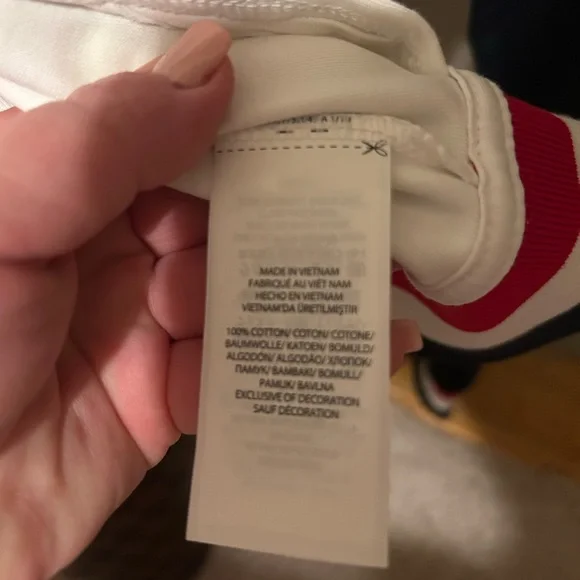 Polo Ralph Lauren women's full zip track jacket white navy blue sleeves red trim - Picture 9 of 10